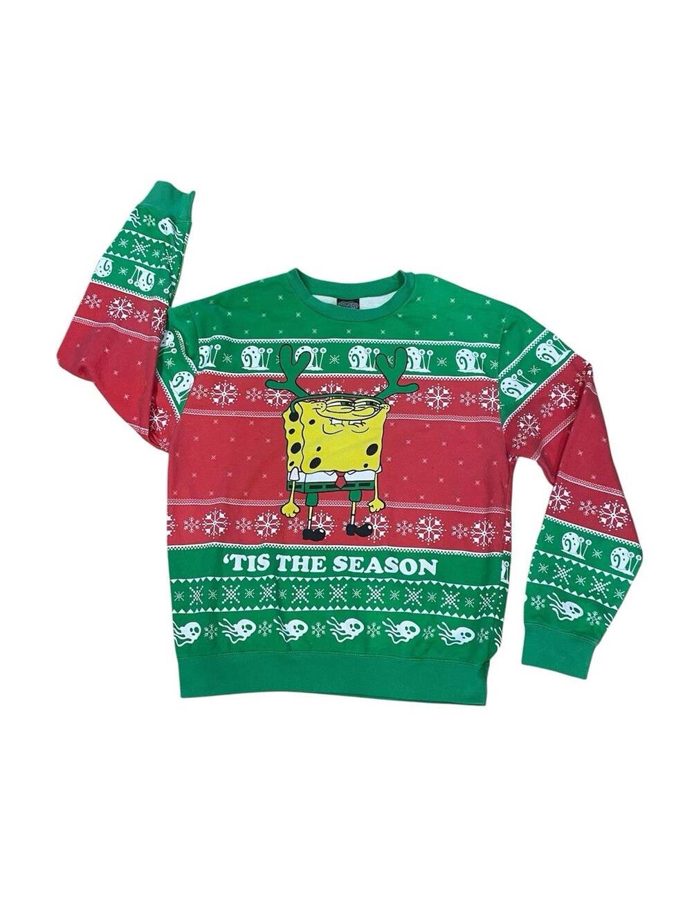 Nickelodeon SpongeBob SquarePants Ugly Christmas Sweater Men’s Size Large EUC!
